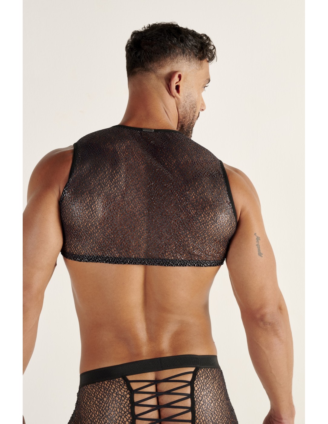 WOH - Night Universe Net Crop Top - Silver Grey