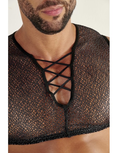 WOH - Night Universe Net Crop Top - Silver Grey
