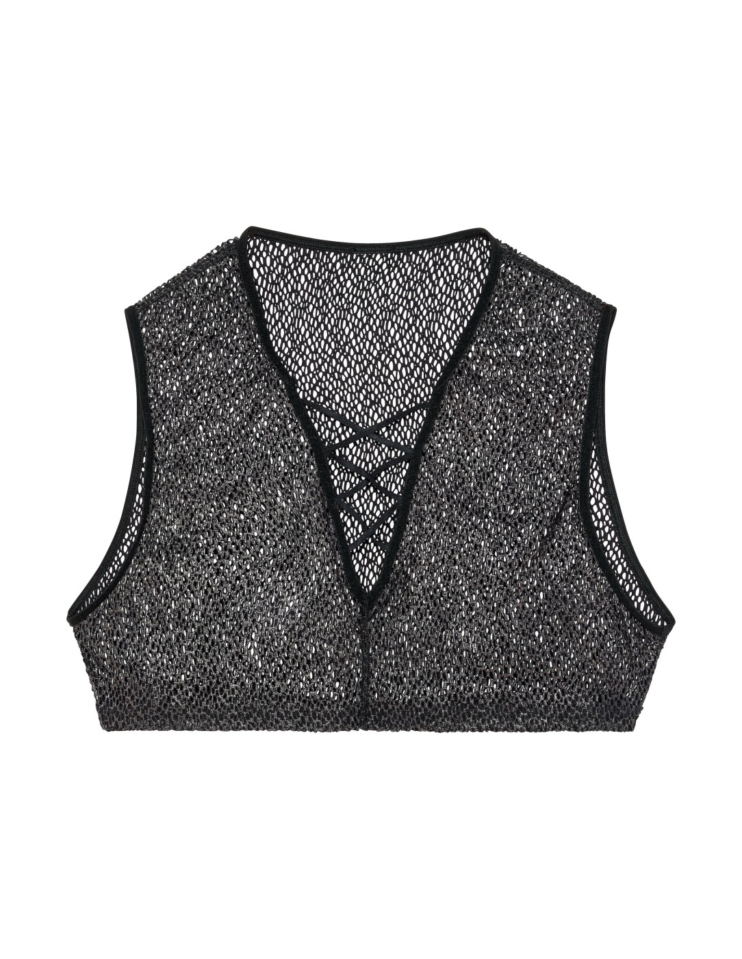 WOH - Night Universe Net Crop Top - Silver Grey