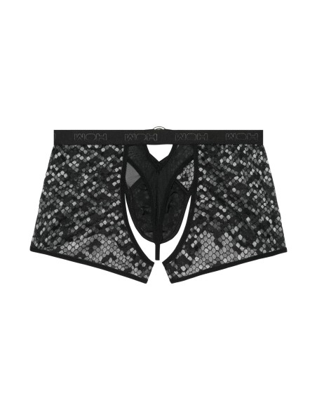 WOH - Pure Seduction Octagonal Lace Trunks Thong - Black