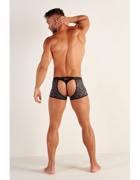 WOH - Pure Seduction Octagonal Lace Trunks Thong - Black