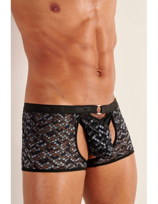 WOH - Pure Seduction Octagonal Lace Trunks Thong - Black