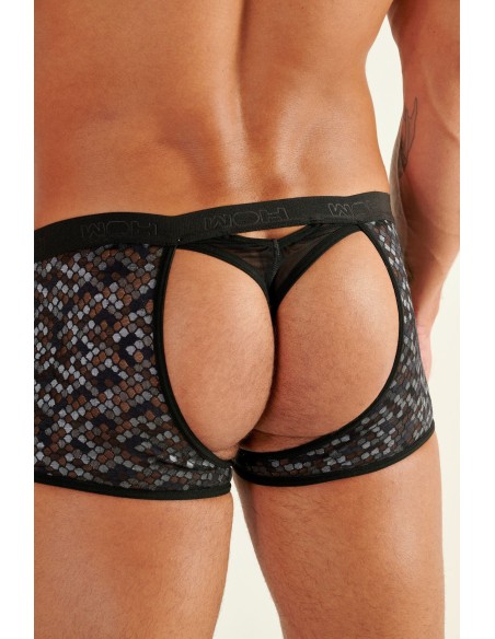 WOH - Pure Seduction Octagonal Lace Trunks Thong - Black