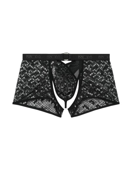 WOH - Pure Seduction Octagonal Lace Trunks Thong - Black