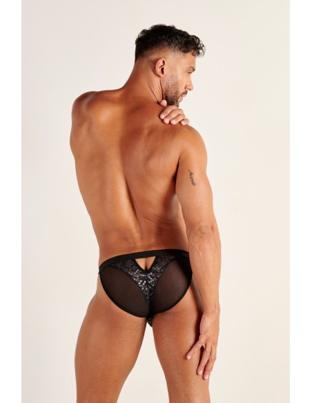 WOH - Pure Seduction Octagonal Lace Tanga Briefs - Black