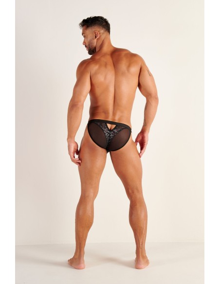 WOH - Pure Seduction Octagonal Lace Tanga Briefs - Black