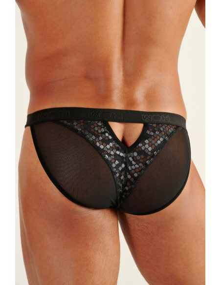 WOH - Pure Seduction Octagonal Lace Tanga Briefs - Black