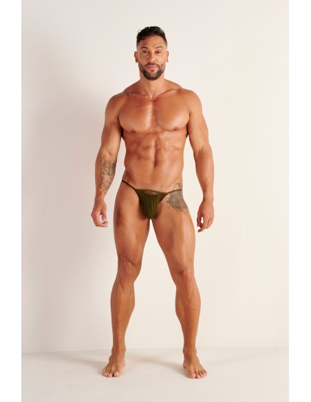 WOH - Personal Allure Stripe Thong - Olive