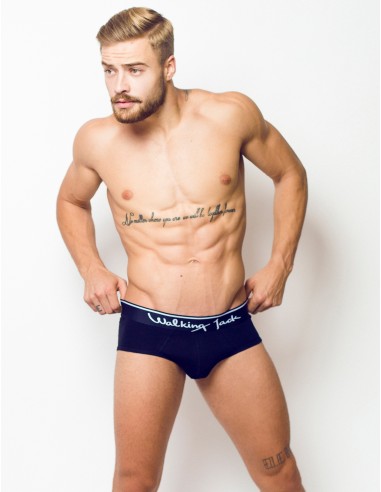 Men's contemporary bikini briefs by Walking Jack in navy blue