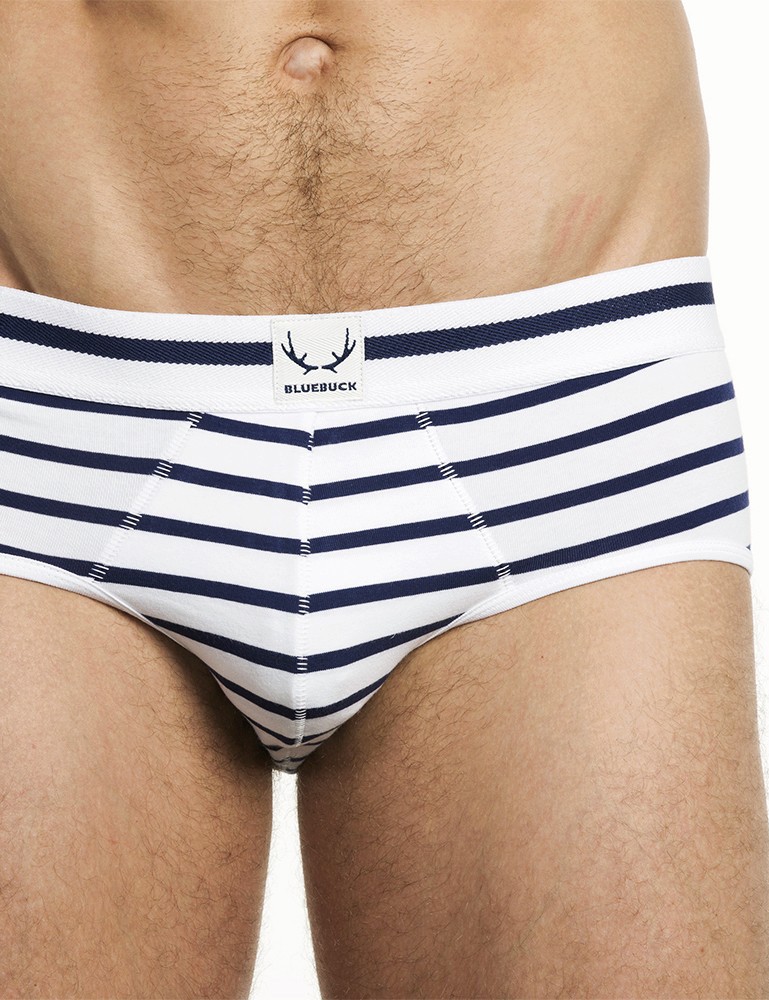 Instalaciones Acercarse Melancólico BlueBuck - White Briefs With Stripes | Men And Underwear