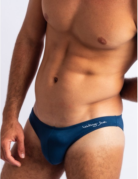 Men and Underwear on X: The Micro Briefs of Walking Jack in navy blue.  These men's bikinis feature a super low, super sexy style and are made from  organic cotton. Check them