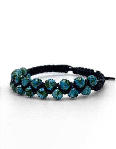 Zosimi Beads - Zig Zag Bracelet  - Green and Turquoise Howlite