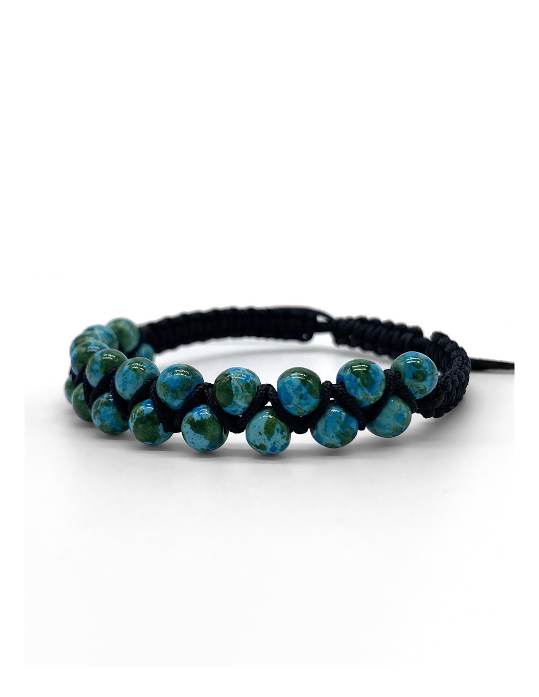 Zosimi Beads - Zig Zag Bracelet - Green and Turquoise Howlite