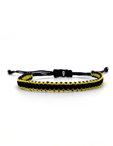 Zosimi Beads - Square Knot Bracelet - Black and Yellow