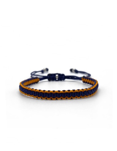 Zosimi Beads - Square Knot Bracelet - Navy Blue and Orange