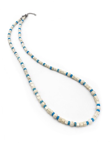 Zosimi Beads - Howlite necklace - Off white and Turquoise