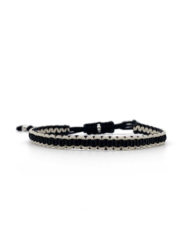 Zosimi Beads - Square Knot Bracelet - Black and Silver