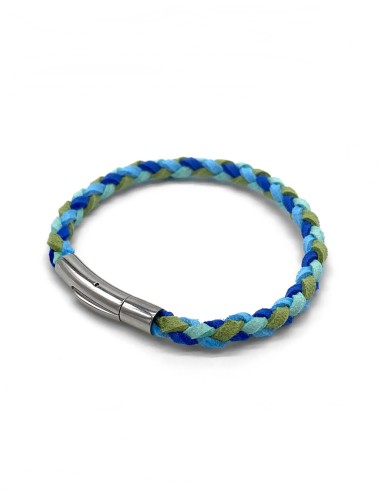 Zosimi Beads - Round Braided Micro Fiber Suede Bracelet - Peacock