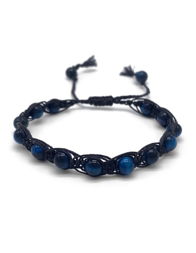 Zosimi Beads - Blue Tiger's Eye Herringbone bracelet