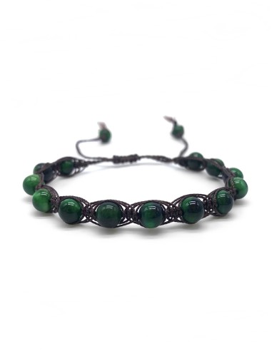 Zosimi Beads - Green Tiger's Eye Herringbone bracelet