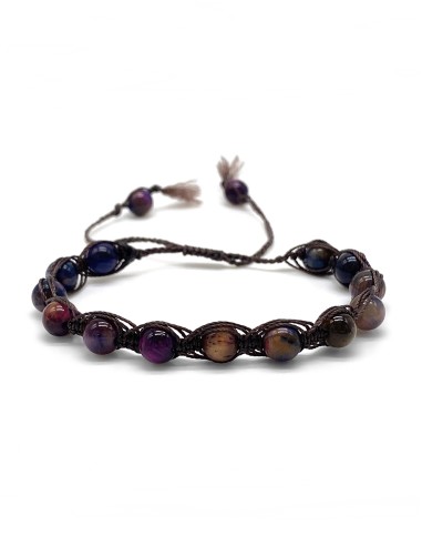Zosimi Beads - Purple Earth Tiger's Eye Herringbone bracelet