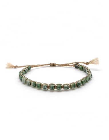 Zosimi Beads - Cubes Gemstone Bracelet - Tree Agate