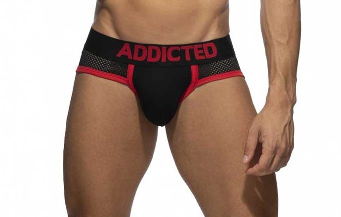Underwear Suggestion: Addicted - Cotton Mesh Brief - Black